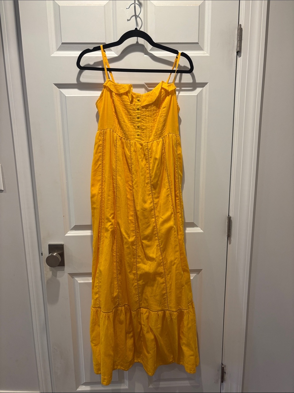 Maeve Sunny Yellow Sleeveless Button-Front Maxi Dress